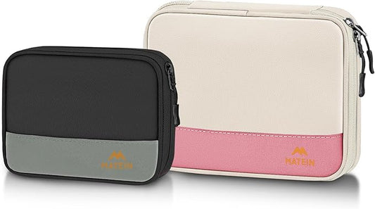 MATEIN Tech Organizer Travel Case 2 Pack for Couple, Water Resistant Charging Cord Organizer for Travel Accessories, Portable Electronics Bag for Purse, Cable, Phone & Slim Mouse, Gifts for Work