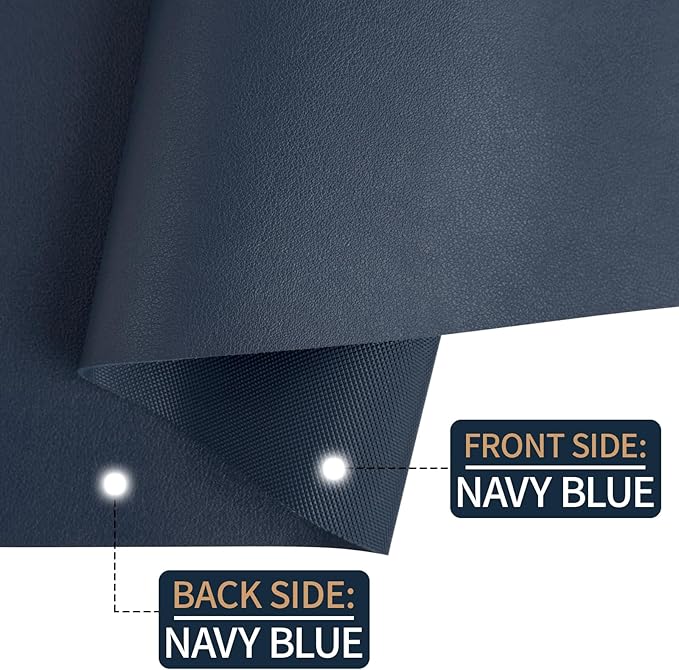 Desk Pad Mat, Navy Blue Leather Desk Mat for Desktop, Computer Mouse Pad Non-Slip, Waterproof Keyboard Mats for Office/Home/Decor, 23.6" x 13.7"