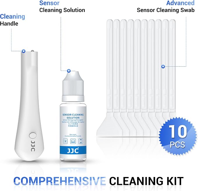 Upgraded Camera Sensor Cleanning Kit with Bright Built in Light Cleaner Handle & 10PCS 24MM Full Frame Sensor Cleaning Swabs & Sensor Cleaning Solution for Full-Frame Sensor CCD and CMOS Sensors Clean - Image 9