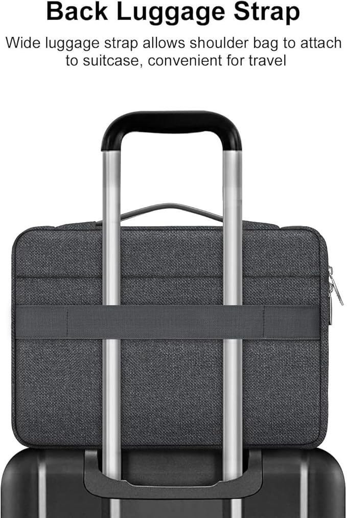 MOSISO 360 Protective Laptop Case 13.3 inch, 13-13.3 inch Laptop Sleeve Compatible with MacBook Air/Pro 13 / Pro 14, HP Dell ASUS Lenovo, Side Open Bag with 2 Raised&1 Flapover Pockets, Charcoal Gray