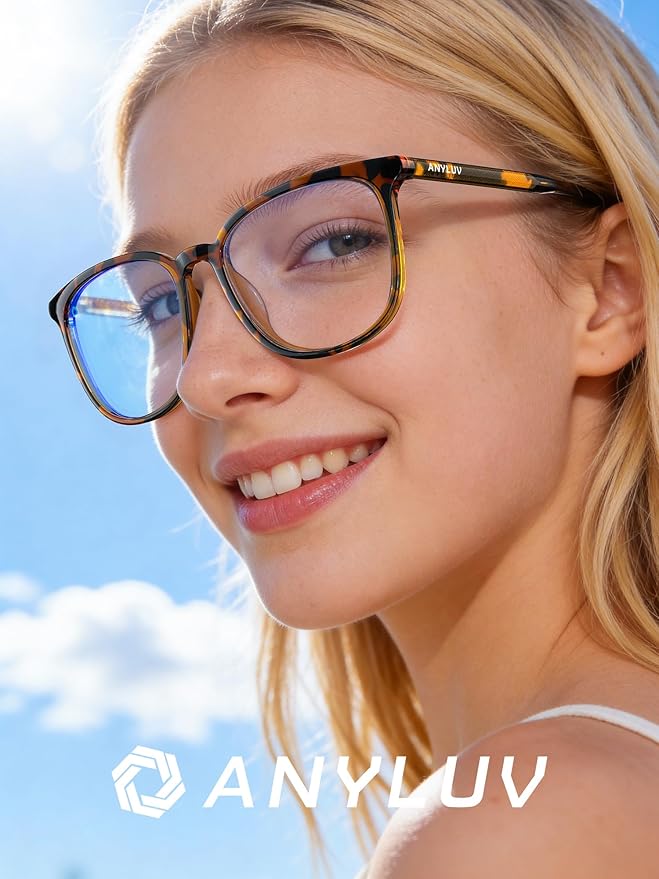ANYLUV Blue Light Glasses for Woman Men, Womens Blue Light Blocking Glasses Computer Glasses Anti Eyestrain