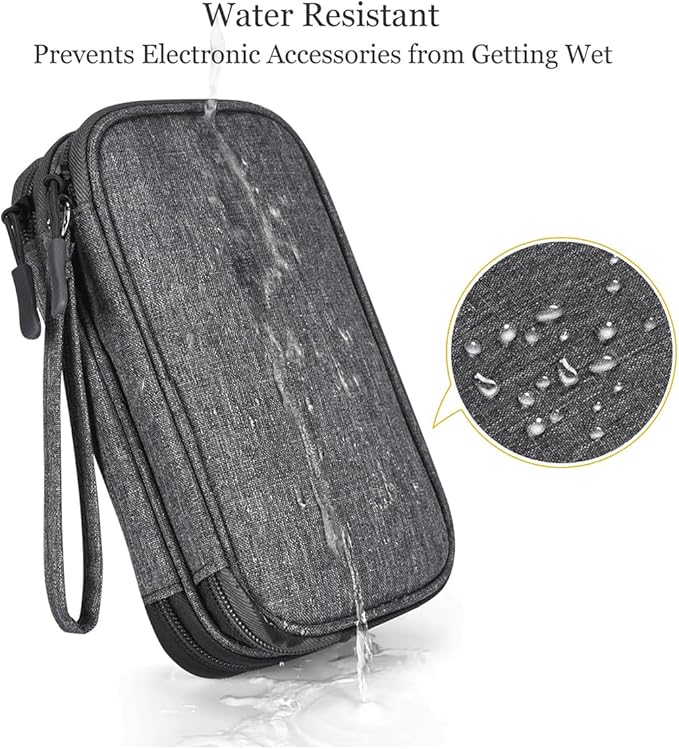 Travel Cord Organizer Electronics Organizer Travel Case, Travel Cable Organizer Bag Waterproof Portable Accessories Case for Cable, Charger, Phone, Power Bank, Earphone (Dark Gray, Large)