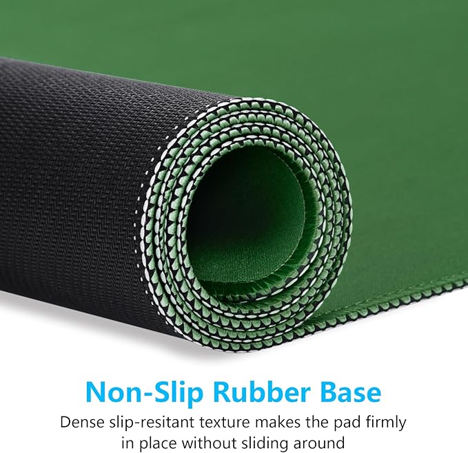 Dapesuom Large Gaming Mouse Pad, Extended Mouse Mat with Stitched Edges, Full Size Keyboard Pad with Non-Slip Base, Big XXL Computer Desk Mats for Gamer, Laptop, Office, 35.5 x 15.7in, Forest Green
