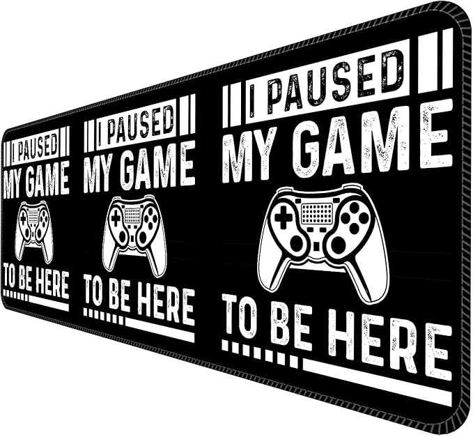 Desk Mat,Big Desk Pad,31.5 x 11.5in Extended Gaming Mouse Pad,Large Mouse Pad for Desk Rubber Base Mousepad with Stitched Edges,Keyboard Mouse Mat for Work Game Office Home - NO Game