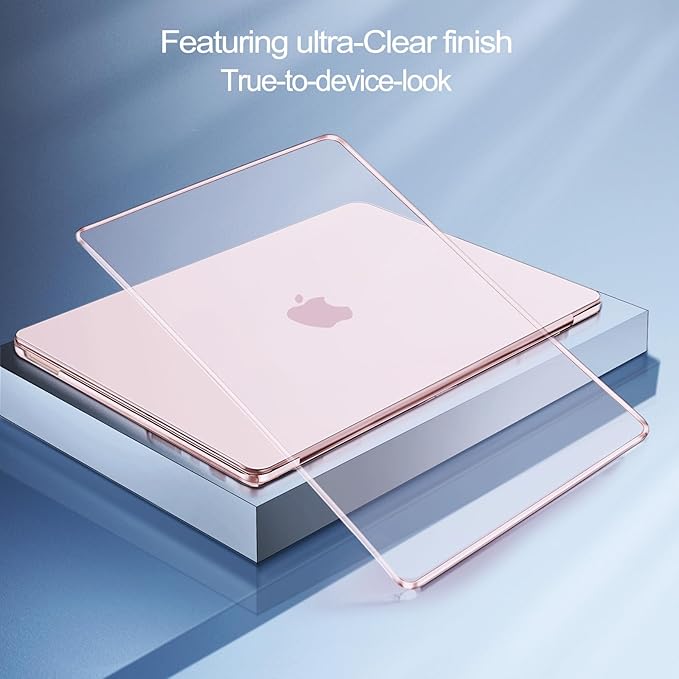 MOSISO Compatible with MacBook Neo Case 13 inch 2026 Release Model A3404 with A18 Pro Chip, Ultra-Thin Protective Crystal Hard Shell Case&Keyboard Cover&Screen Protector, Blush