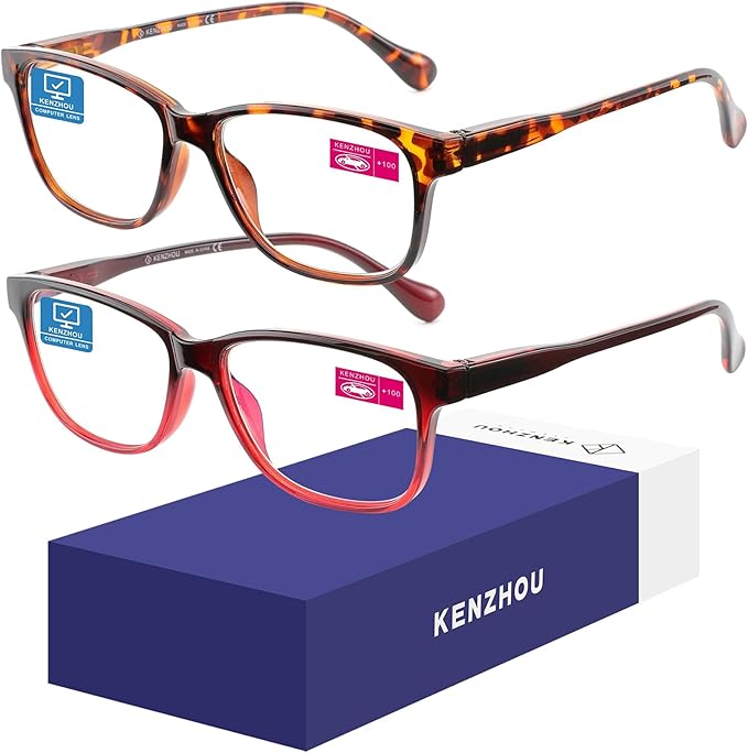 K KENZHOU Blue Light Glasses for Woman Men Bluelight Blocking Glasses for Computer Gaming Phones,Anti Eye Strain & UV Glare