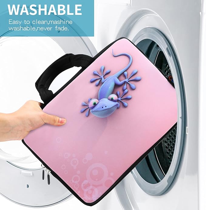 iColor 14-15.6 inch Laptop Bag Sleeve Handle Chromebook Case Holder Pouch Notebook Sleeve Neoprene Cover Soft Carrying Travel Case Cute Gecko ICB-20