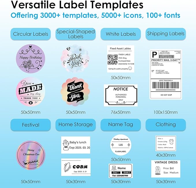 Shipping Thermal Label Printer, 4x6 Portable Label Printer, Bluetooth Label Maker for Small Business, Support iPhone,Android,Windows,Mac,Chromebook,Works with USPS, Etsy,Shopify&More, White