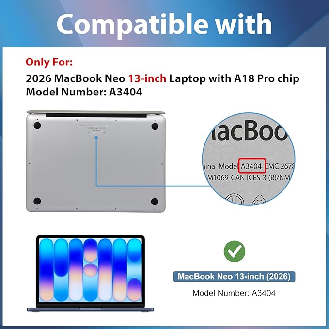 ProCase 2 Pack Screen Protector for 2026 MacBook Neo (13-Inch), 9H Hardness HD Clear Tempered Glass, Bubble-Free Installation, Anti-Scratch & Anti-Fingerprint Film for MacBook Neo (A18 Pro)