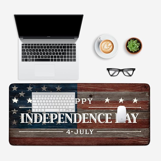 Mouse Pad, Large Anti-Slip with Stitched Edges Desk Mat Desktop Laptop Computer Desk Keyboard Mat,Table Protector Blotter Mat (National Flag, 35.4" x 15.7")