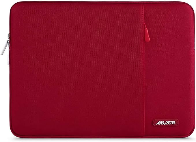 MOSISO Laptop Case 13 inch, Laptop Sleeve Compatible with MacBook Neo/Air/Pro 13 inch with A18/M5/M4/M3/M2/M1 Chip 2026-2016, Polyester Vertical Computer Sleeve Bag with Pocket, Red