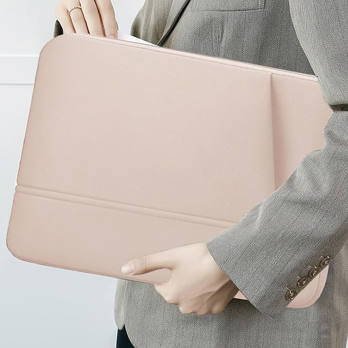 Laptop Sleeve 15.6 inch, Sturdy Portable Monitor Computer Laptop Case, Carrying Sleeve Bag 15.6'' with Pockets for MacBook PC Mac HP Lenovo Dell Asus Xbox Switch, Pink