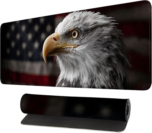 Mouse Pad, Large Anti-Slip with Stitched Edges Desk Mat Desktop Laptop Computer Desk Keyboard Mat,Table Protector Blotter Mat (Eagle, 31.5" x 11.8")