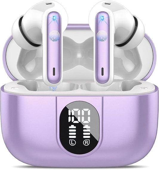 2025 Bluetooth 5.3 Headphones Wireless Earbuds HiFi Stereo, 40H Playtime in-Ear Earbud, Bluetooth Earbuds with LED Power Display, IP7 Waterproof Wireless Earphones Sport Headset for Android iOS