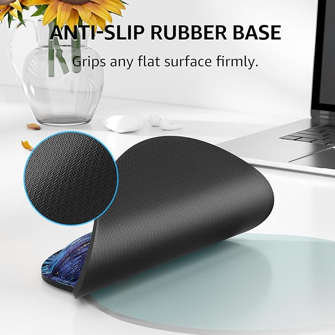 KTRIO Ergonomic Keyboard Wrist Rest and Mouse Pad with Wrist Rest Set, Memory Foam Wrist Support for Typing, Gaming, Office and Home Use, Starry Night