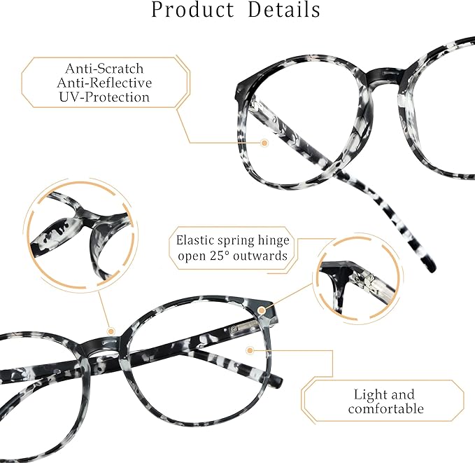 LifeArt Blue Light Blocking Glasses, Anti Eyestrain, Computer Reading Glasses, Gaming Glasses, TV Glasses for Women Men, Anti Glare (Gray, 4.00 Magnification)