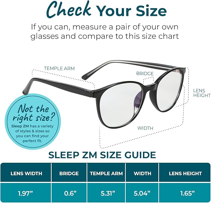 Sleep ZM Blue Light Blocking & Light Sensitivity Glasses - 8 Lens Types for Comfort, Relaxation, Sleep & Relief - 50+ Styles