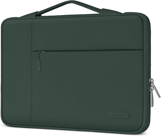 MOSISO Laptop Case 13.3 inch, 13-13.3 inch Laptop Sleeve with Handle Compatible with MacBook Air/Pro 13/Pro 14 M5 M4 M3 M2 M1,HP Dell ASUS Lenovo, Polyester Multifunctional Computer Bag,Midnight Green