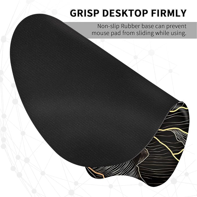 EooCoo Ergonomic Mouse Pad with Wrist Support, Mousepad with Memory Foam Wrist Rest and Non-Slip Base for Computer, Cafe, Home & Office, 9.64 x 8.26 in Office Desk Accessories