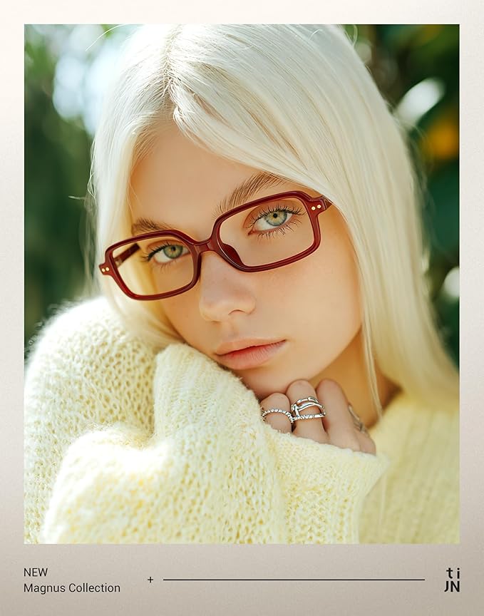 TIJN Blue Light Blocking Glasses Women Men Retro Cat Eye Square Oval Anti Glare Screen Computer Gaming Daily Eyeglasses TR90