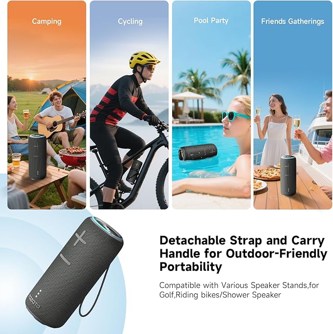 30W Loud Outdoor Portable Bluetooth Speaker, IPX7 Waterproof - Dustproof Wireless Speaker with Mega Bass, 8 - Hour Playtime, TWS Pairing, for Home, Party, Outdoors, Travel