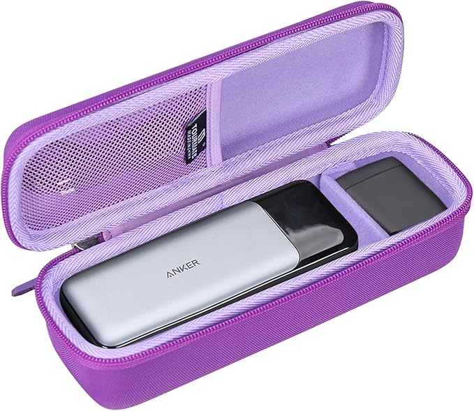 Hard Storage Case for Anker 737 Power Bank (PowerCore 24K) / 715 Charger (Nano II 65W) Combo,Travel Case for Prime Power Bank 20,100mAh—27,650mAh（Case Only）(Purple)