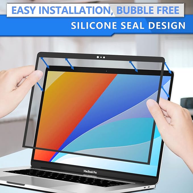 ZOEGAA MacBook Pro 16 Privacy Screen, Removable Anti Blue Light Laptop Privacy Filter and Anti-Glare Protector