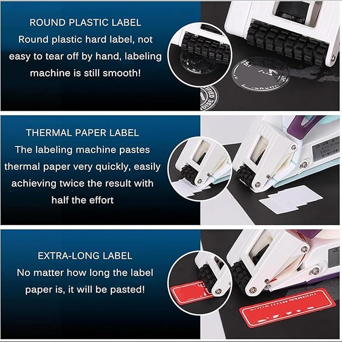 Barcode Label Gun, Handheld Label Applicator with 1-Inch and 3-Inch Label Cores, Suitable for Round Bottles, Boxes, and Fruit Labels(YH-30)