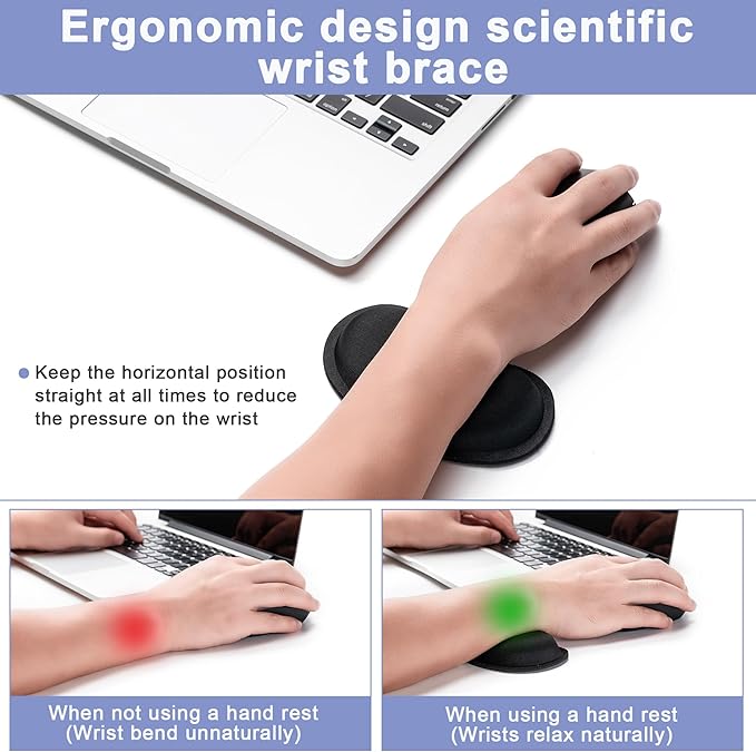 Hoewina Keyboard Wrist Rest,Ergonomic Wrist Rest,Superfine Fabric and Gel Memory Foam Wrist Pad for Computer Keyboard for Easy Typing & Pain Relief, Suitable for Office, Family, Outdoor, Gradient Blue