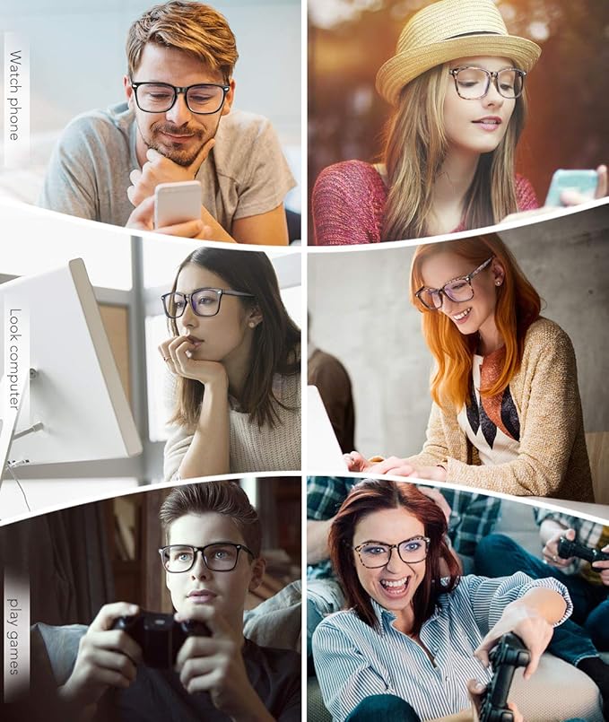 MEETSUN Blue Light Blocking Glasses Women Men, Anti Eye Strain Headache (Sleep Better),Computer Glasses UV400 Lens (T1 Black-Transparent Lens)