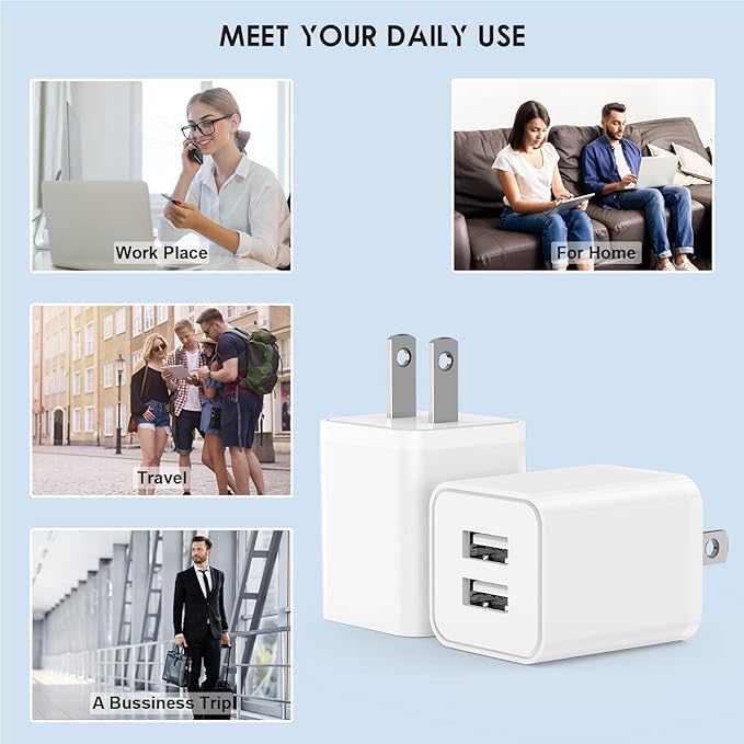 2Pack 100W USB C Charger Block,3-Port USB C Wall Charging Adapter,65W Type C Super Fast Charging Power Plug Cube for MacBook Pro/Air,iPad Pro,iPhone 17/16/15 Pro Max,for Samsung Galaxy S25 Ultra