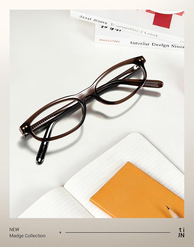 TIJN Blue Light Blocking Glasses Women Men Retro Cat Eye Square Oval Anti Glare Screen Computer Gaming Daily Eyeglasses TR90