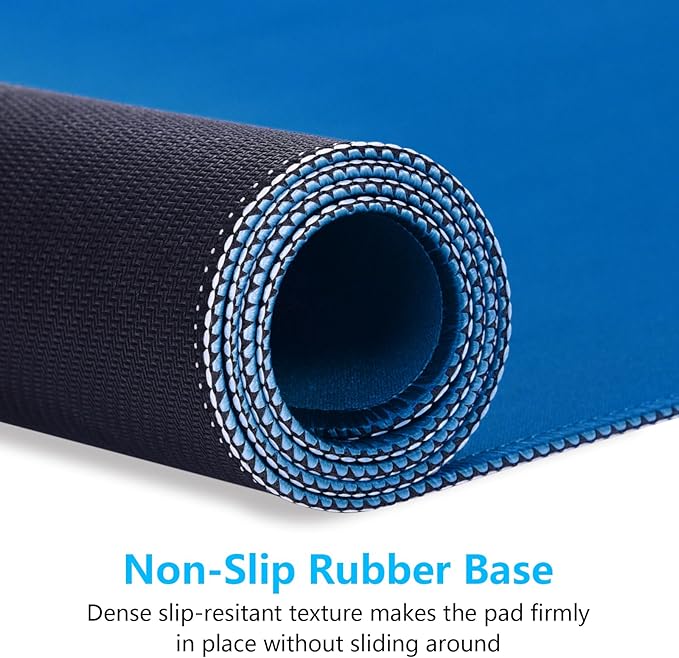Dapesuom Large Gaming Mouse Pad, Extended Mouse Mat with Stitched Edges, Full Size Keyboard Pad with Non-Slip Base, Big XXL Computer Desk Mats for Gamer, Laptop, Office, 31.5 x 15.7 in, Dark Blue