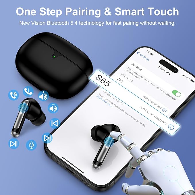 for Samsung Wireless Earbuds, Bluetooth Headphones for Samsung Galaxy S26 Ultra/S25/S24/S23/S22/S21/A16/A15/A56/A36/Z Flip7 Wireless Ear Buds, 60Hrs Playtime, Hi-Fi, Noise Cancelling, IP7 Waterproof