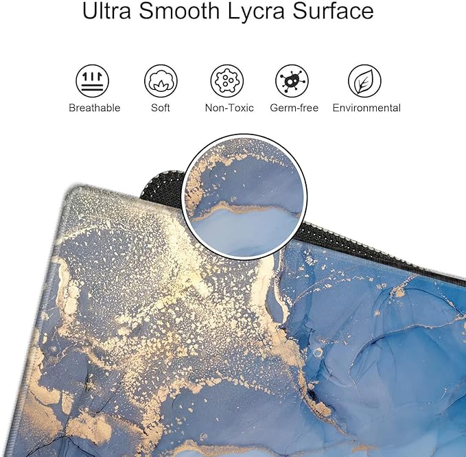 Mouse Pad Large Desk Mats on Top of Desks Pad 24x12 inch Gaming Mousepad Blue Marble Long Extended Desk Protector Mat Big Laptop Mat for Wireless Mouse Non Slip Work Computer