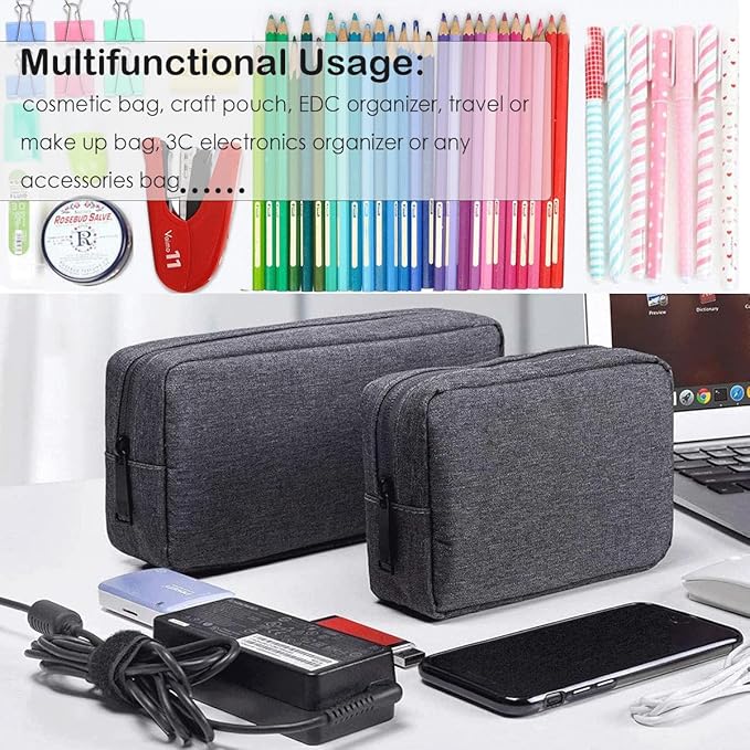 Electronic Organizer Travel USB Cable Accessories Bag/Case, Waterproof Electronics Accessories Case Organizer Bag for USB, Cable, Cord, Charger, Phone, Power Bank, Earphone (Small-Dark Gray)