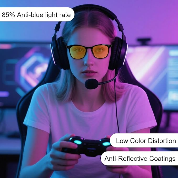 ANDWOOD Blue Light Blocking Glasses Women Men Computer Small Face Clear Bluelight Blocker Eyeglasses Frame