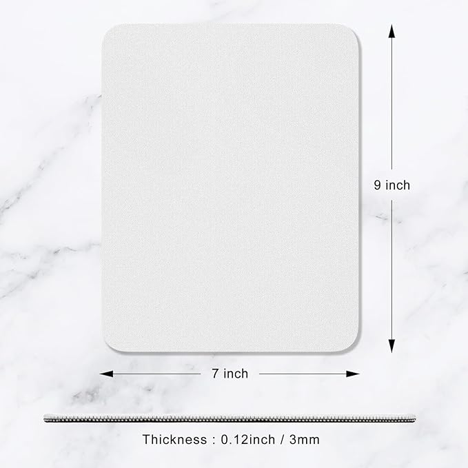 Hsurbtra Mouse Pad, Premium-Textured Square Mousepad 7 x 9 Inch, Thick 3 mm Anti-Slip Waterproof Rubber Pretty Cute Computer Mat for Office Gaming Laptop Women Kids Space Gray