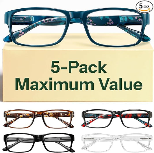 Gaoye 1.0 Professional Reading Glasses for All Day - Computer Readers with Blue Light Protection - Value Pack