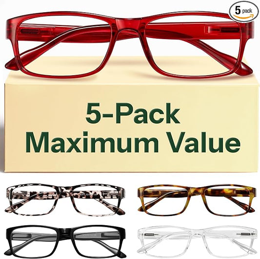 Gaoye 1.0 Professional Reading Glasses for All Day - Computer Readers with Blue Light Protection - Value Pack