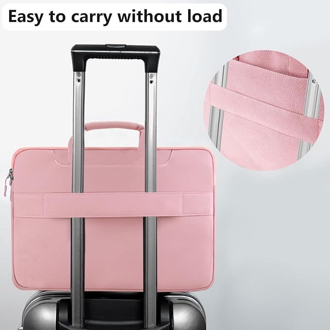 Hseok Laptop Shoulder Bag 13-14 inch Shockproof Water-Resistant HandBag with Small Case Compatible with MacBook Pro/Neo 14" M5/M4/M3/M2/M1, Mac Air/Pro 13.3", XPS 13/14, Most 13"-14" PC,Pink