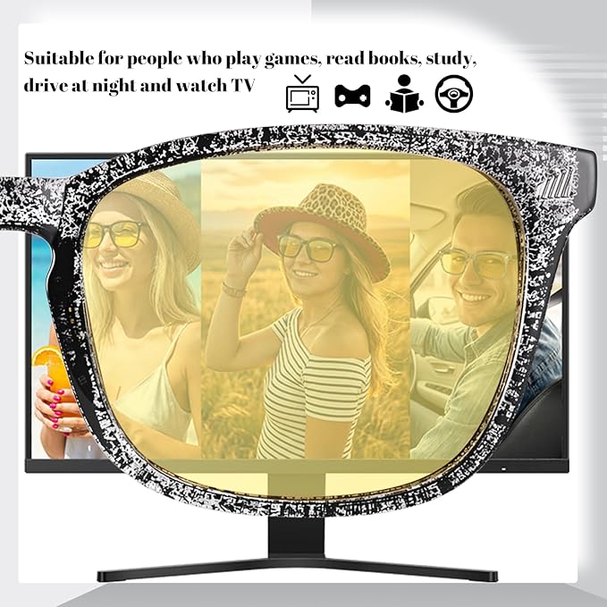 Polarized Sunglasses for Women Men, Night Driving Glasses Anti Glare Yellow Lens UV 400 for Day Night Use