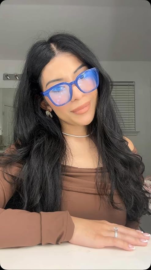 VISOONE Square Blue Light Blocking Glasses TR90 Anti Glare Computer Gaming for Women Men NOE