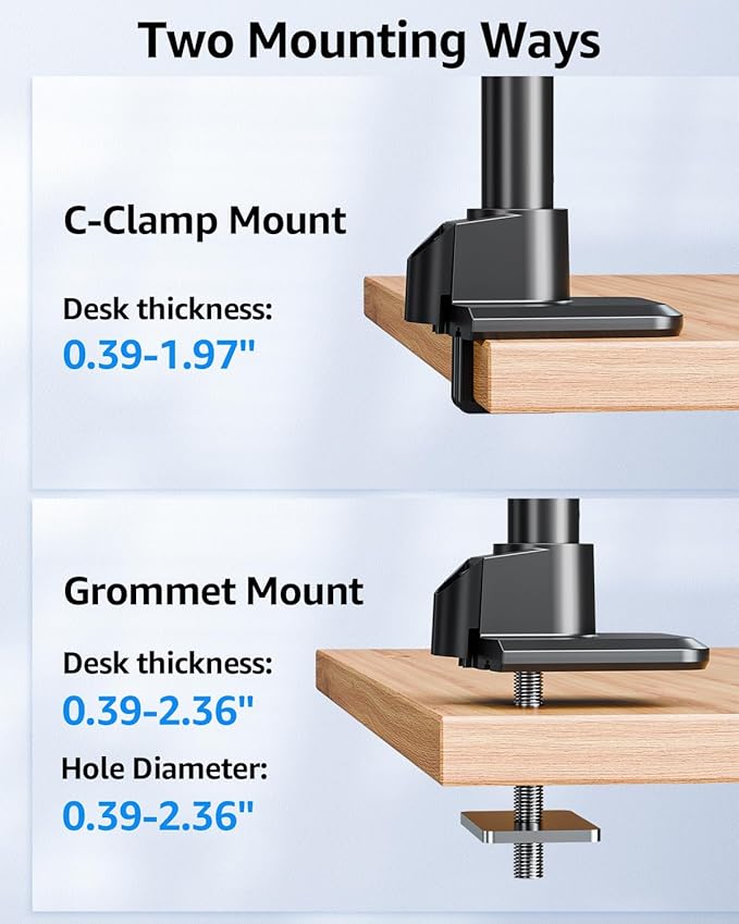 MOUNTUP Heavy Duty Monitor Arm Fits 49 45 42 40 39 34 32 Inch Screens, Ultrawide Monitor Arm Holds 4.4-44 lbs, Monitors Stand for Samsung Odyssey G9 and More, Height Adjustable Mount, VESA Mount