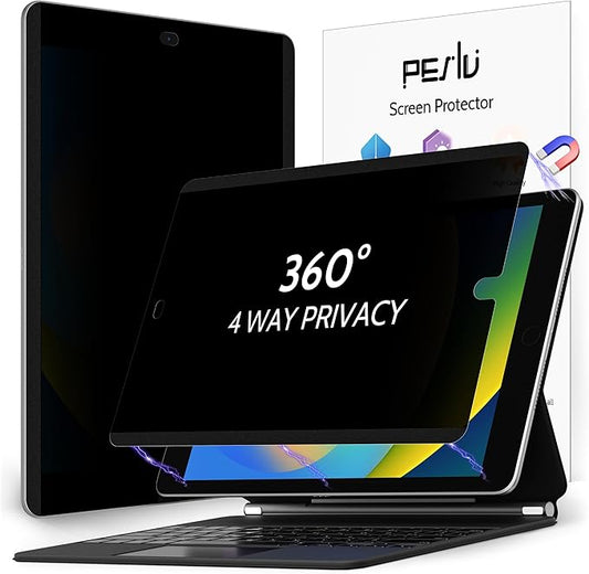 Peslv 4-Way Magnetic Privacy Screen Protector for iPad 9th 8th 7th 10.2 Inch & iPad Air 3th & iPad Pro 10.5", Removable 360 Spy Black Security Filter