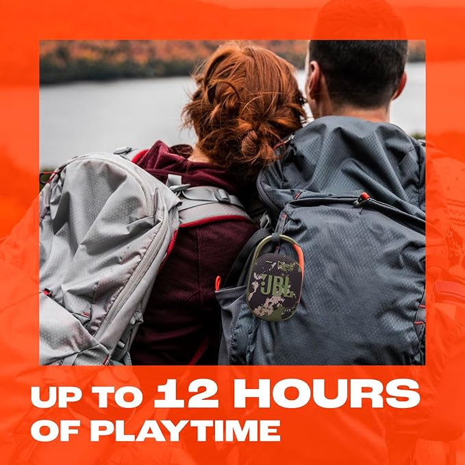 JBL Clip 5 - Ultra-Portable, Waterproof & Dustproof Bluetooth Speaker, Big JBL Pro Sound with Punchy bass, Integrated Carabiner, Up to 12 Hours of Play, Made in Part with Recycled Materials (Red)