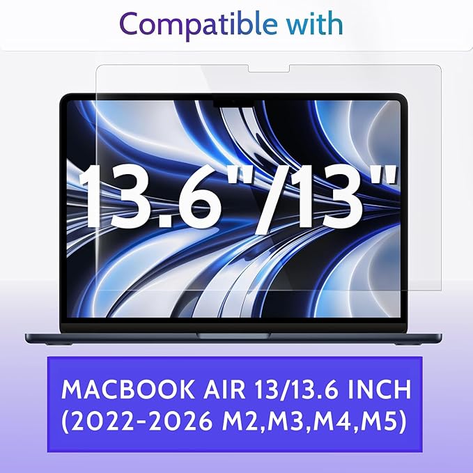 Peslv 3-Pack Anti Blue Light Screen Protector for MacBook Air 13.6/13 Inch (2022-2026, M2 M3 M4 M5 Chip), 13.6inch Mac Laptop Glare Filter Uv Blocker Shield Cover Eye Protection Film