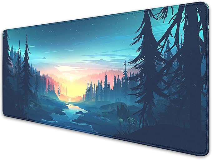 Sunset Wallpaper Desktop Mouse Pad Large,Mountain Desk Pad,Nature Desk Mat for Desktop,Keyboard and Mouse Mat,Gaming Mousepad for Office Home Work (27.5x11.8 in)