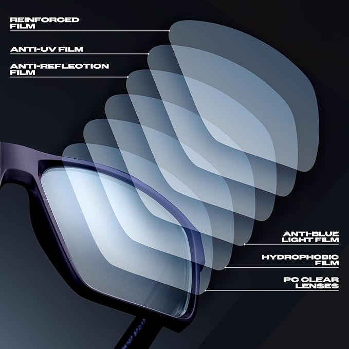 Titan Gaming Glasses, Blue Light Blocking, Night Driving Glasses for Men, Computer Protection, Gift for Gamers