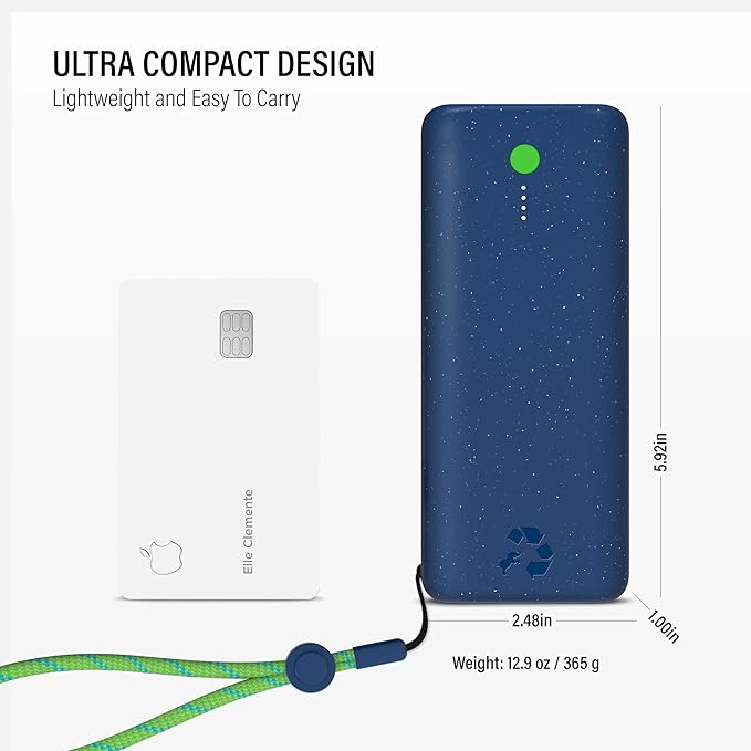 Nimble Champ Pro Portable Charger, 20,000mAh Power Bank with Cable, 65W Dual USB-C Fast Charging Battery Pack, Travel Essential Phone Power Bank for iPhone 17/16/15/14 Galaxy MacBook iPad Airpod Pixel